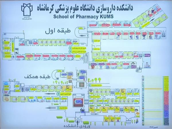 نصب تابلوی راهنمای طبقات در دانشکده به منظور تسهیل دسترسی و بهبود خدمات‌رسانی به ارباب رجوع