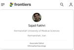 دکتر سجاد فخری بعنوان Associate Editor ژورنال Frontiers in Pharmacology برگزیده شد.